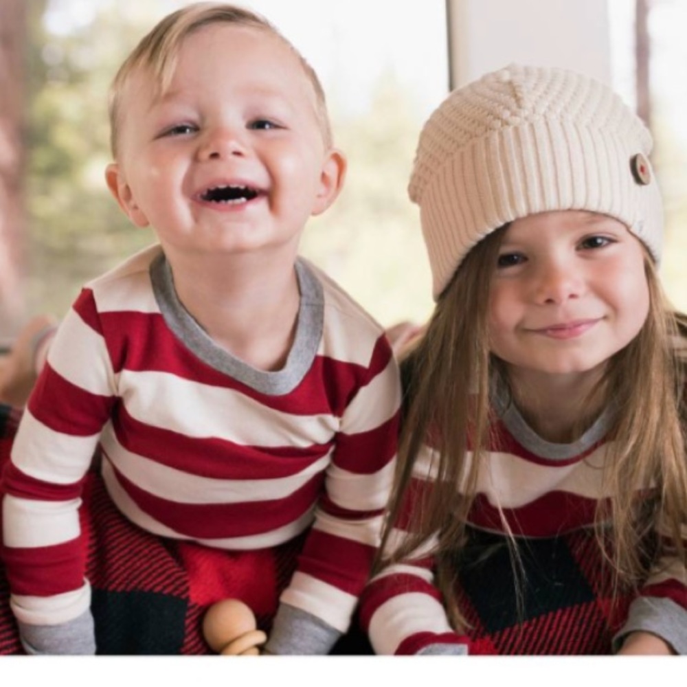 Burt’s Bees Red/White Striped Soft Cotton Pajamas